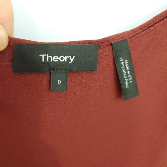 THEORY Telson Rosina Crepe Dress Burgundy - Picture 7 of 8